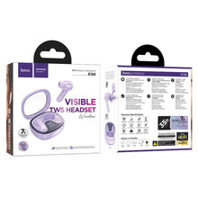 Заредете изображение във визуализатора на галерията – HOCO bluetooth earphones TWS Shadow EQ6 purple
