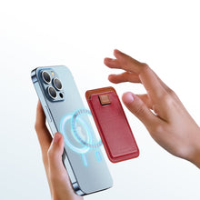 Заредете изображение във визуализатора на галерията – Dux Ducis Magnetic Leather Wallet magnetic wallet MagSafe for iPhone RFID blocker red
