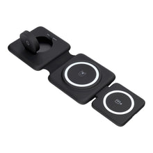 Заредете изображение във визуализатора на галерията – Wireless charger Qi 3in1 15W P14 working with MagSafe black
