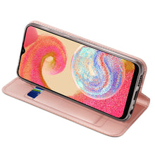 Заредете изображение във визуализатора на галерията – Dux Ducis Skin Pro Case for Samsung Galaxy A04e Flip Card Wallet Stand Pink
