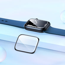Заредете изображение във визуализатора на галерията – Baseus Crystal Tempered Glass Film for Apple Watch 7 45mm full screen with frame black (2 pcs.) + cleaning kit / foil applicator / squeegee (spatula)
