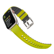 Заредете изображение във визуализатора на галерията – Uniq Linus Band Apple Watch Series 1/2/3/4/5/6/7/8/SE/SE2/Ultra 42/44/45/49mm Airosoft Silicone Lime Green/Lime Green
