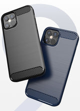Заредете изображение във визуализатора на галерията – Carbon Case Flexible Cover TPU Case for iPhone 12 Pro / iPhone 12 blue
