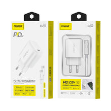 Заредете изображение във визуализатора на галерията – Foneng Wall charger EU40 - Type C - PD 25W 3A with Type C to Type C cable white
