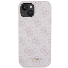 Заредете изображение във визуализатора на галерията – Guess 4G Metal Gold Logo case for iPhone 15 - pink
