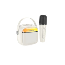 Заредете изображение във визуализатора на галерията – Borofone Portable Bluetooth Speaker BP15 Dazzling mini karaoke with microphone white
