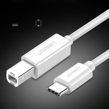 Заредете изображение във визуализатора на галерията – Ugreen printer cable USB-C - USB-B 480Mb/s 1m white (US241)
