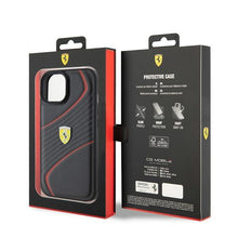 Заредете изображение във визуализатора на галерията – Ferrari FEHCP15SPTWK iPhone 15 6.1" black/black hardcase Twist Metal Logo
