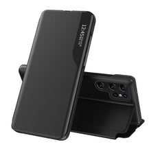 Заредете изображение във визуализатора на галерията – Eco Leather View Case for Samsung S24 Ultra with flap - black
