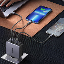 Заредете изображение във визуализатора на галерията – Ugreen fast charger GaN USB / USB C 140W + USB C cable 1.5m (CD289)
