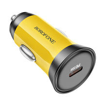 Заредете изображение във визуализатора на галерията – Borofone Car charger BZ26 Searcher - Typ C - PD 30W 3A yellow
