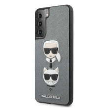 Заредете изображение във визуализатора на галерията – Оригинален гръб Karl Lagerfeld за samsung s21 plus (saffiano ikonik karl &amp; choupette head / silver) - TopMag
