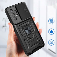 Заредете изображение във визуализатора на галерията – Hybrid Armor Camshield case for Samsung Galaxy A23 5G armored case with camera cover black
