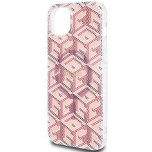 Заредете изображение във визуализатора на галерията – Original faceplate case GUESS GUHMP15MHGCUSTGP for iPhone 15 Plus (Magsafe / IML GCUBE / pink)

