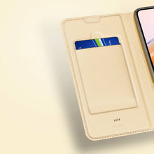 Заредете изображение във визуализатора на галерията – Dux Ducis Skin Pro Case For Xiaomi Redmi 11A / Poco C55 / Redmi 12C Cover Flip Card Wallet Stand Gold

