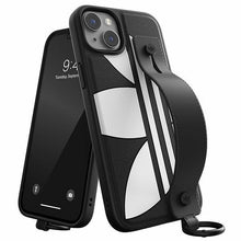 Заредете изображение във визуализатора на галерията – Adidas OR Hand Strap Case iPhone 14 Plus 6.7" black-white/black-white 50215
