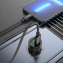 Заредете изображение във визуализатора на галерията – HOCO car charger USB QC 18W + Type C 20W + cable Type C to Iphone PD38W Z49B Level black
