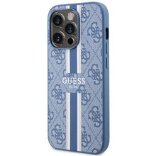 Заредете изображение във визуализатора на галерията – Guess GUHMP14XP4RPSB iPhone 14 Pro Max 6.7" blue/blue hardcase 4G Printed Stripes MagSafe
