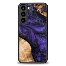 Заредете изображение във визуализатора на галерията – Wood and Resin Case for Samsung Galaxy S23 Plus Bewood Unique Violet - Purple and Black
