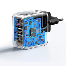 Заредете изображение във визуализатора на галерията – Ugreen fast charger GaN USB / 2xUSB C 65W adapter EU / UK / US plug black (CD296)
