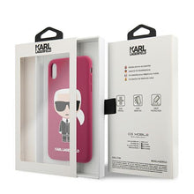 Заредете изображение във визуализатора на галерията – Karl Lagerfeld KLHCPXSLFKFU iPhone X/Xs hardcase fuksja/fushia Silicone Ikonik

