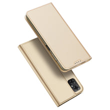 Заредете изображение във визуализатора на галерията – Dux Ducis Skin Pro Case For Xiaomi Redmi Note 11E /Redmi 10 5G / Redmi 10 Prime+ 5G / Poco M4 5G Cover Flip Card Wallet Stand Gold

