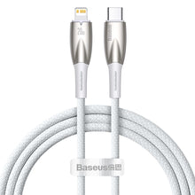 Заредете изображение във визуализатора на галерията – Baseus Glimmer Series cable with fast charging USB-C - Lightning 480Mb/s PD 20W 1m white

