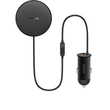 Заредете изображение във визуализатора на галерията – Baseus wireless car charger with MagSafe 15W holder for air vent + USB-A 25W black (CW01)
