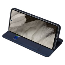 Заредете изображение във визуализатора на галерията – Dux Ducis Skin Pro Case for Google Pixel 7a Flip Card Wallet Stand Blue
