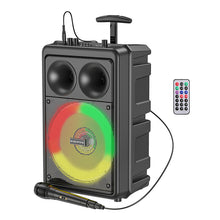 Заредете изображение във визуализатора на галерията – Borofone Portable Bluetooth Speaker BP9 Dancing karaoke with microphone black
