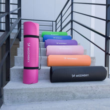 Заредете изображение във визуализатора на галерията – Wozinsky exercise mat 181 x 63 x 0.9 cm thick gymnastic yoga mat purple
