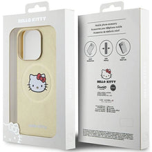 Заредете изображение във визуализатора на галерията – Hello Kitty Leather Kitty Head MagSafe case for iPhone 13 Pro Max - gold
