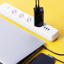 Заредете изображение във визуализатора на галерията – Wozinsky 65W GaN charger with USB ports, USB C supports QC 3.0 PD black (WWCG01)
