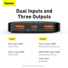 Заредете изображение във визуализатора на галерията – Power bank baseus bipow - 10 000mah lcd quick charge pd20w black ppdml-l01 - TopMag

