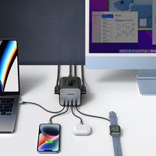 Заредете изображение във визуализатора на галерията – Ugreen cube power strip 65W USB / USB C + 3x AC socket black (CD268)

