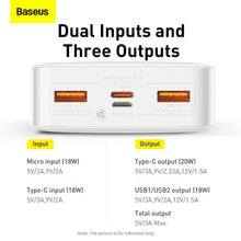 Заредете изображение във визуализатора на галерията – Power bank baseus bipow - 20 000mah lcd quick charge pd20w white ppdml-m02 - TopMag
