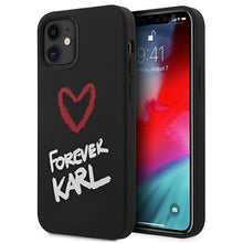 Заредете изображение във визуализатора на галерията – Karl Lagerfeld KLHCP12SSILKRBK iPhone 12 mini 5,4" czarny/black hardcase Silicone Forever Karl
