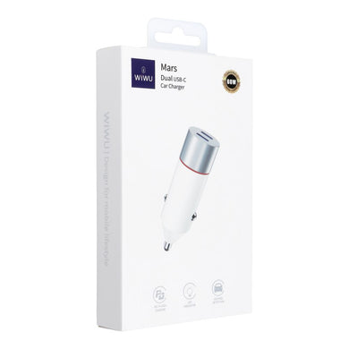 WiWU - Car Charger Mars Series Wi-QC023 60W PD+QC 2xUSB C - white