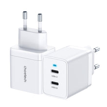 Заредете изображение във визуализатора на галерията – Choetech 2xUSB-C PD 40W charger white (Q5006-EU)
