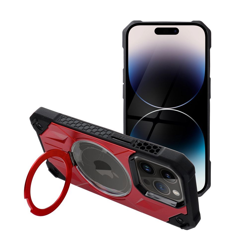 Armor Mag Cover case compatible with MagSafe for IPHONE 15 PRO red