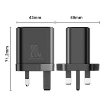 Заредете изображение във визуализатора на галерията – UK Joyrooom FlashSeries JR-TCF05 20W USB-A USB-C Charger - Black
