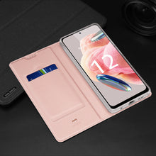 Заредете изображение във визуализатора на галерията – Dux Ducis Skin Pro Case for Xiaomi Redmi Note 12 Flip Card Wallet Stand Blue
