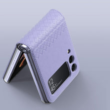 Заредете изображение във визуализатора на галерията – Dux Ducis Bril case for Samsung Galaxy Z Flip 3 PU leather cover purple
