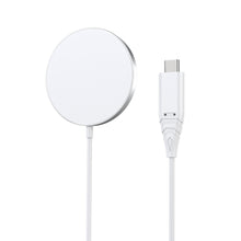 Заредете изображение във визуализатора на галерията – Choetech 15W Qi wireless inductive charger with MagSafe white (H046+T518-F)
