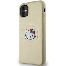 Заредете изображение във визуализатора на галерията – Hello Kitty Leather Kitty Head MagSafe case for iPhone 11 / Xr - gold
