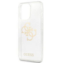 Заредете изображение във визуализатора на галерията – Guess GUHCP13XPCUGL4GTR iPhone 13 Pro Max 6,7" transparent hard case Glitter 4G Big Logo
