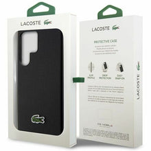 Заредете изображение във визуализатора на галерията – Original Pouch LACOSTE hardcase Iconic Petit Pique MagSafe LCHMS24LPVCK for Samsung Galaxy S24 Ultra Black
