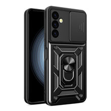 Заредете изображение във визуализатора на галерията – Hybrid Armor Camshield case for Samsung M34 with camera cover - black
