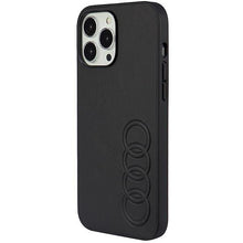 Заредете изображение във визуализатора на галерията – Audi Synthetic Leather iPhone 13 Pro Max 6.7" black/black hardcase AU-TPUPPCIP13PM-TT/D1-BK
