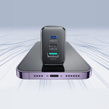 Заредете изображение във визуализатора на галерията – Joyroom JR-TCF10 fast charger 2x USB-C USB-A 32W (UK plug) - black
